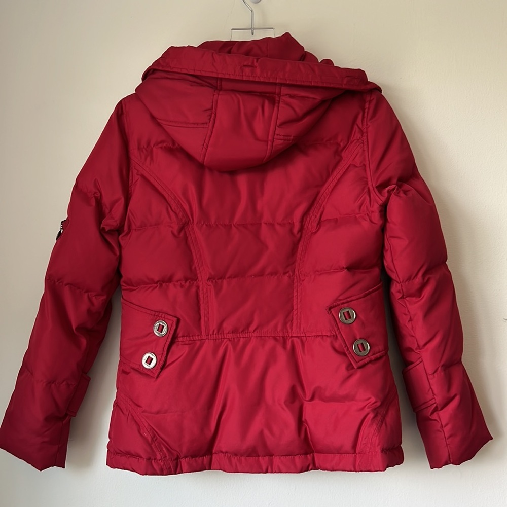 Calvin Klein Womens Full Zip Duck Down Red Puffer Coat Jacket PS - Picture 4 of 15